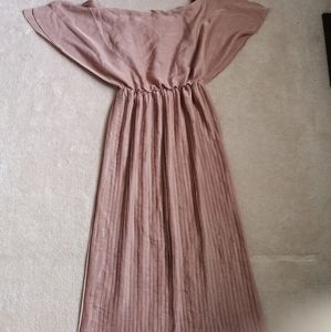 H&m blush/pink pleated maxi dress